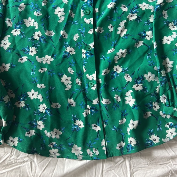 Yumi Kim Green Floral Silk Blouse - Picture 15 of 16